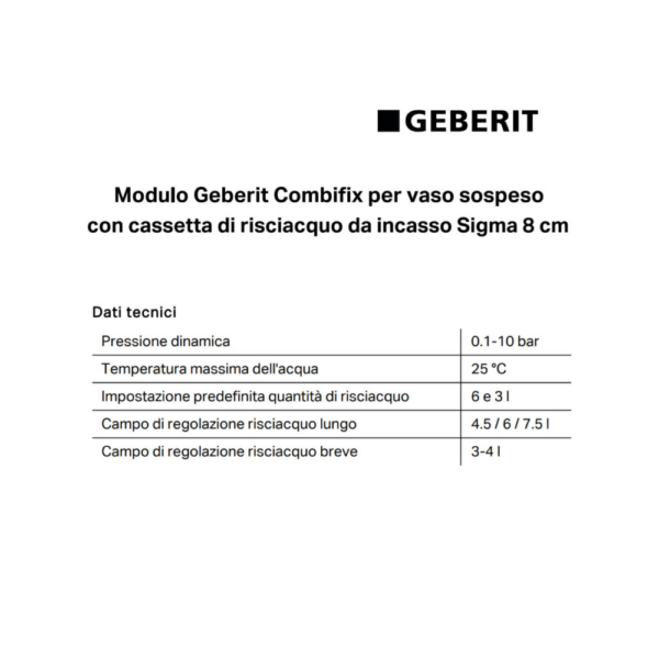 Cassetta GEBERIT COMBIFIX Sigma8 ad incasso