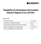 Cassetta Geberit ad incasso Sigma 8 per WC 8 cm 6/3 litri - D'Alessandris