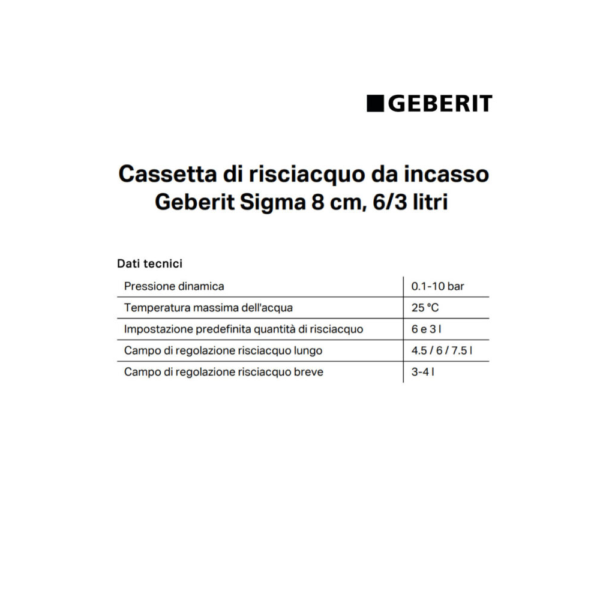 Cassetta incasso GEBERIT Sigma8