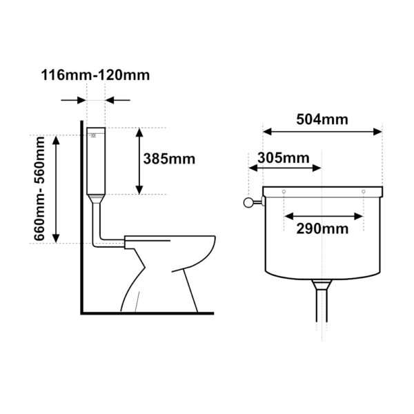 Cassetta Scarico WC Esterna Slim 116 Kariba Bianca