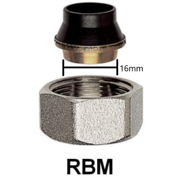 Raccordo a stringere per tubo di rame ricotto Ø16 RBM