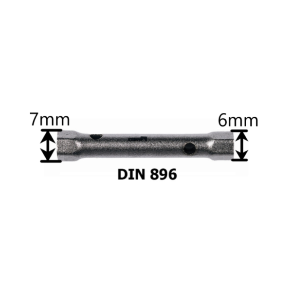 Chiave a tubo doppia 6x7mm Maurer