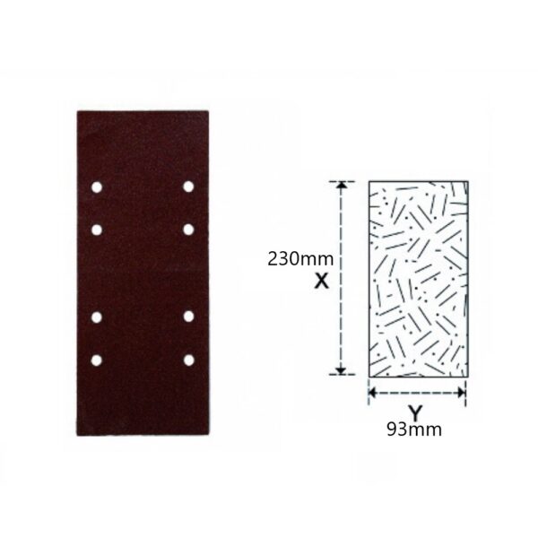 Carta abrasiva per levigatrici orbitali 93x230mm grana 80 10pz. Maurer Plus