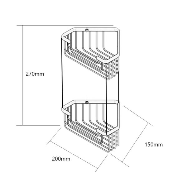 Angoliera portasapone per doccia 200 x 150 x 270mm Gedy