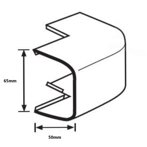 Angolo esterno per canalina 65mm x 50mm