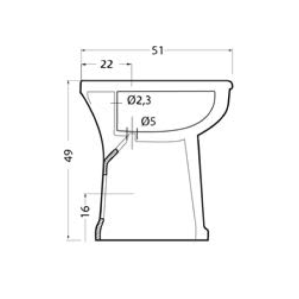 Bidet per disabile chiuso serie Confort 20021B