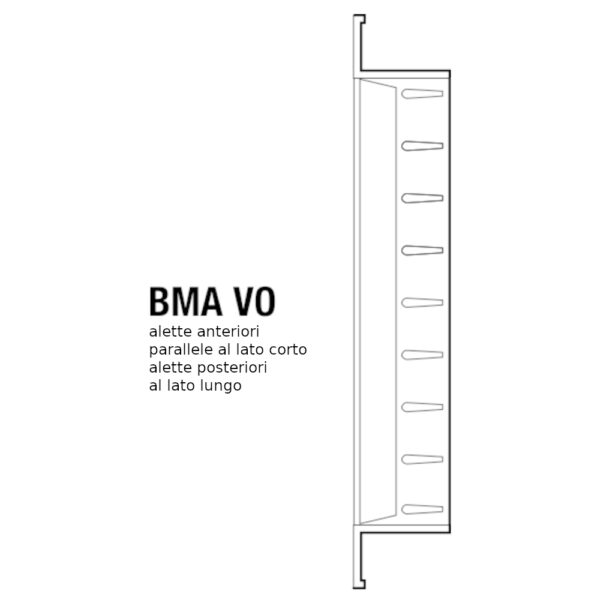 Bocchetta di mandata dell’ aria BMA-VO bianco 200 x 150 mm