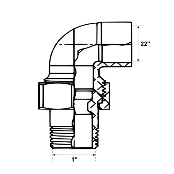 Bocchettone Curvo A Saldare Per Tubo Rame FF 1”-22mm