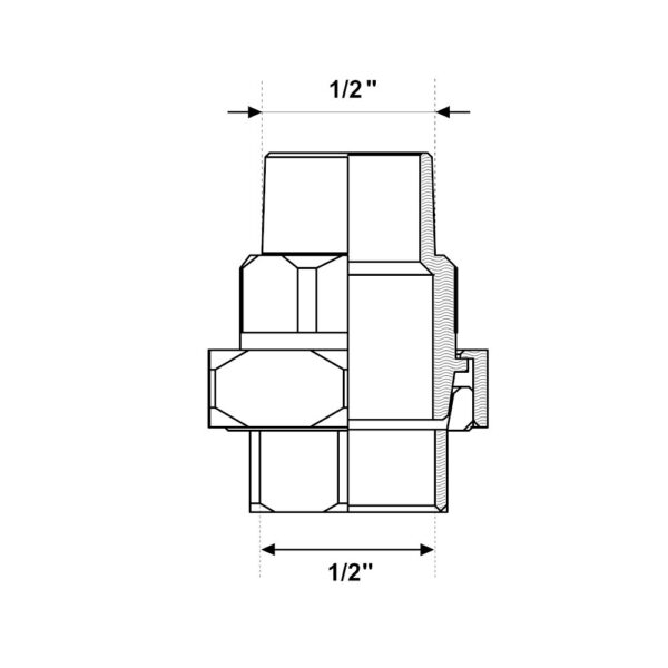 Bocchettone MF Ottone Cromato 1/2″ Arteclima