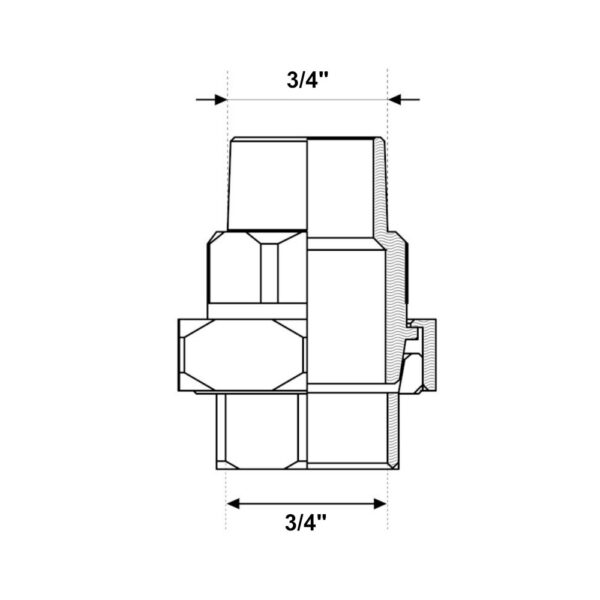 Bocchettone MF Ottone Cromato 3/4″ Arteclima