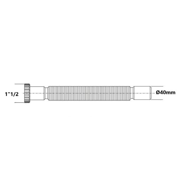 Canotto di scarico flessibile 1″1/2 x 40mm cromato