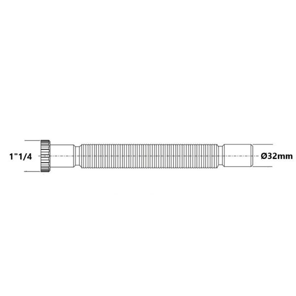 Canotto di scarico flessibile 1″1/4 x 32mm cromato