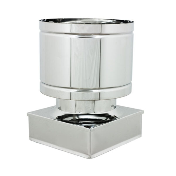 Cappello antivento INOX Ø 180mm mono parete Base 220mm