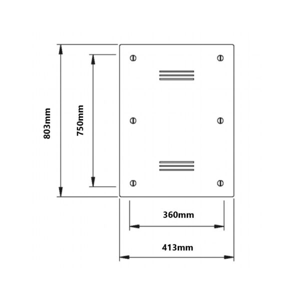 Cassetta 360mm x 750mm per collettori con ispezione