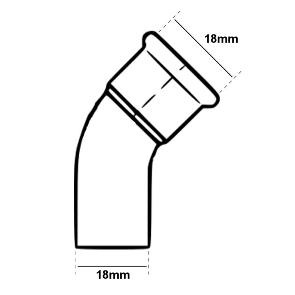 Curva 45° A Pressare Per Tubo Rame MF 18mm HT