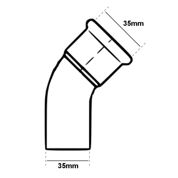 Curva 45° A Pressare Per Tubo Rame MF 35mm HT