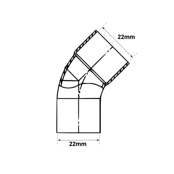 Curva 45° A Saldare Per Tubo Rame MF 22mm