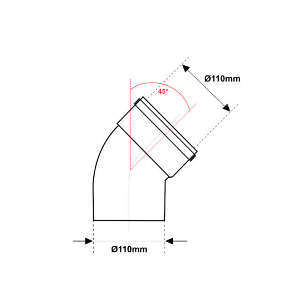 Curva 45° MF Ø 110mm in PVC Con Guarnizione