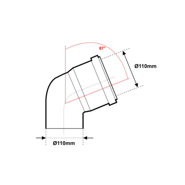 Curva 67° MF Ø 110mm in PVC Con Guarnizione