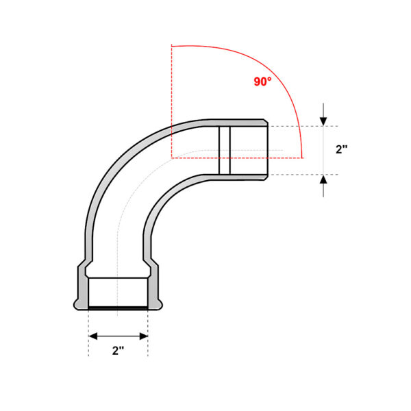 Curva 90° MF 2″ In Ghisa