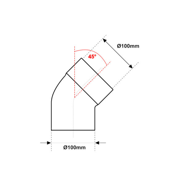 Curva MF 45° Ø 100mm PVC Arancio