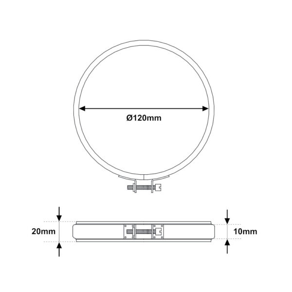 Fascetta bloccaggio acciaio INOX monoparete Ø 120mm