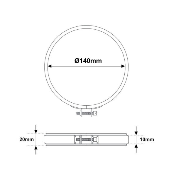 Fascetta bloccaggio acciaio INOX monoparete Ø 140mm