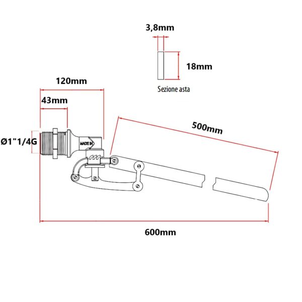 Galleggiante Ø 1″1/4 pesante sede inox