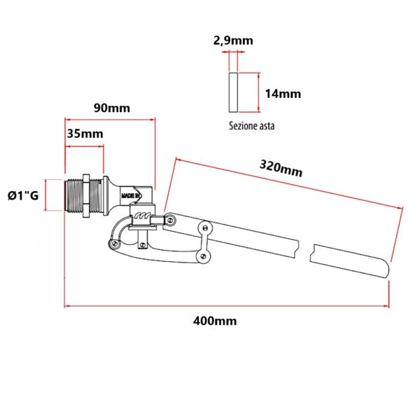 Galleggiante Ø 1″ pesante sede inox