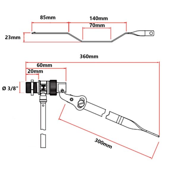 Galleggiante Ø 3/8″ sagomato per cassetta Wc