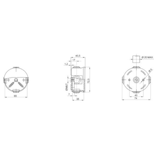 Gewiss cassetta di derivazione tonda GW44001