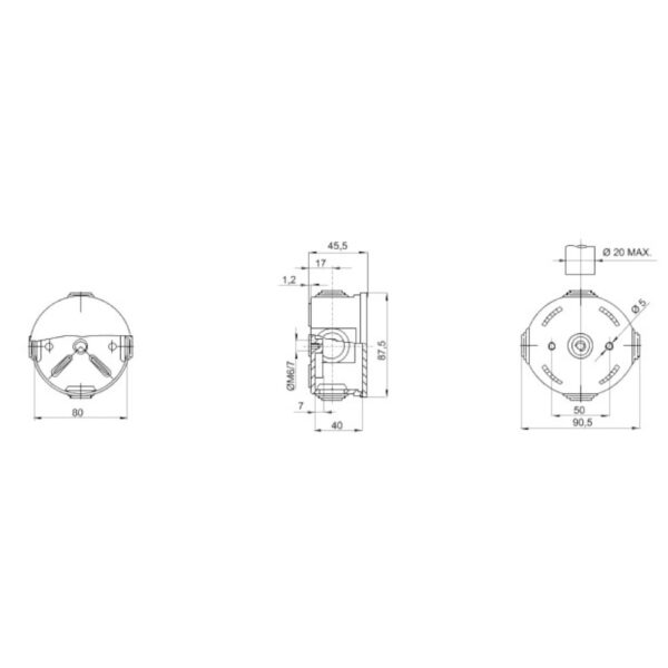 Gewiss cassetta di derivazione tonda GW44002