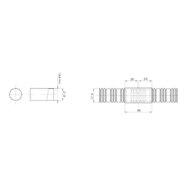 Gewiss manicotto tubo corrugato 20 MM DX52020