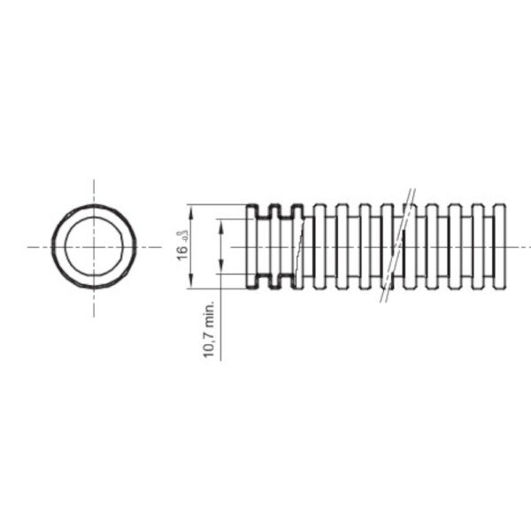 Gewiss tubo corrugato da 16MM nero DX15016R