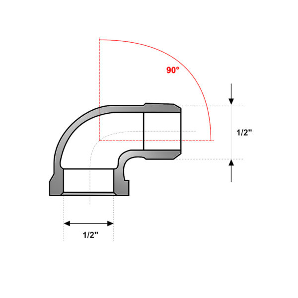 Gomito 90° MF 1/2″ In Ghisa