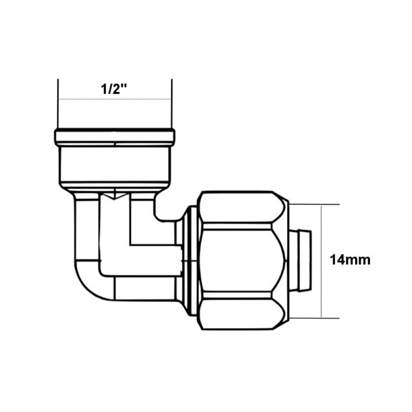 Gomito Filettato F 1/2” – 14mm