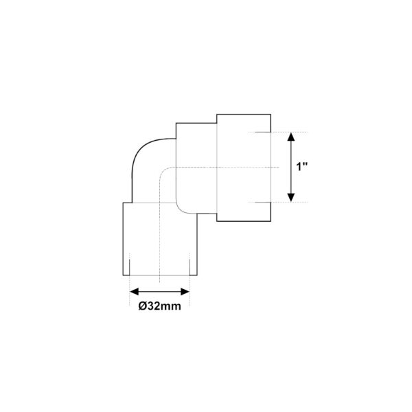 Scheda tecnica Gomito 90° Filettato PP-R FF 1"-32mm a saldare