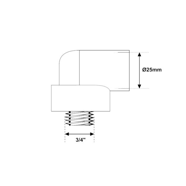 Scheda tecnica Gomito PP-R a saldare MF 3/4"-25mm