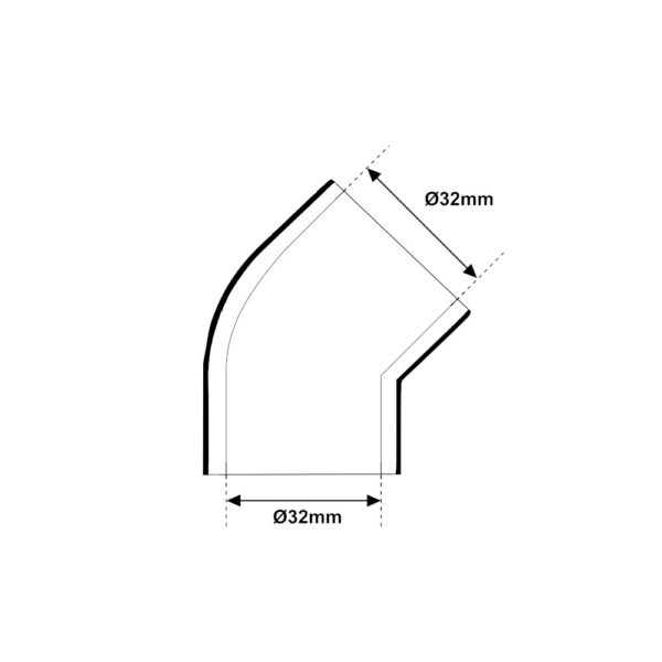 Gomito 45° Liscio Verde A Saldare FF Ø 32mm