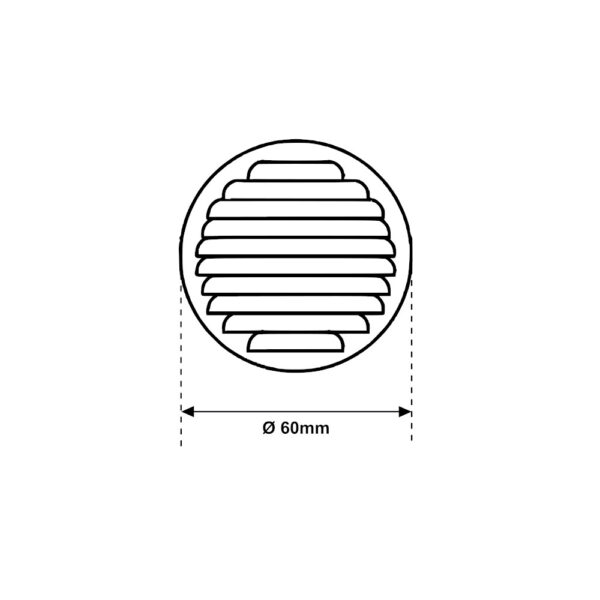 Griglia Di Aerazione In ABS Bianca Ø 60mm Incasso