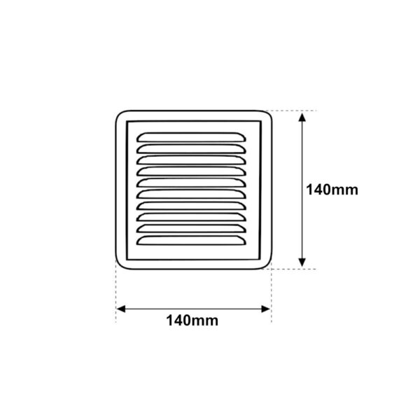 Griglia Di Aerazione In Rame Quadra 140mm x 140mm