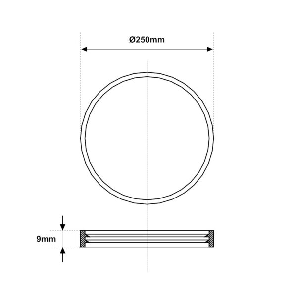 Guarnizione per giunti INOX tenuta stagna Ø 250mm