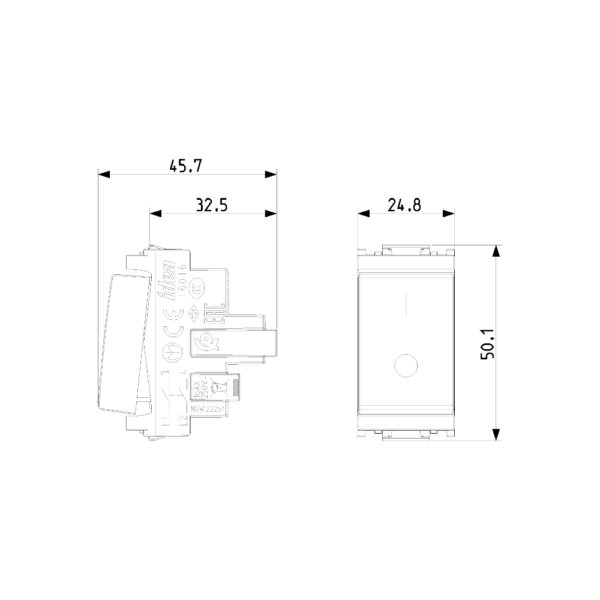 Interruttore 2P 16AX Bipolare Grigio Idea Vimar