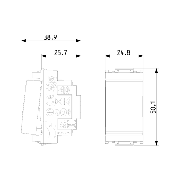 Invertitore 1P 16AX grigio Idea Vimar