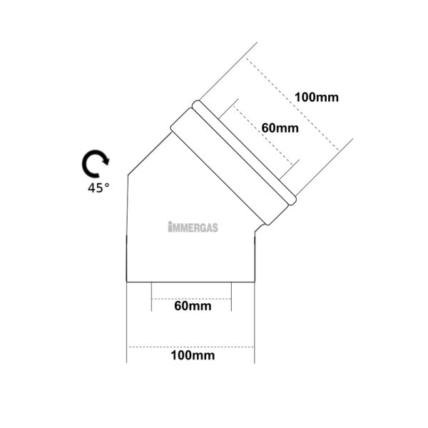 Immergas Kit Curva 60/100mm 45° VERDE 3.012095