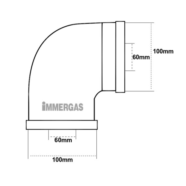 Immergas Kit fumi Curva 90° serie VERDE 60/100 3.012093