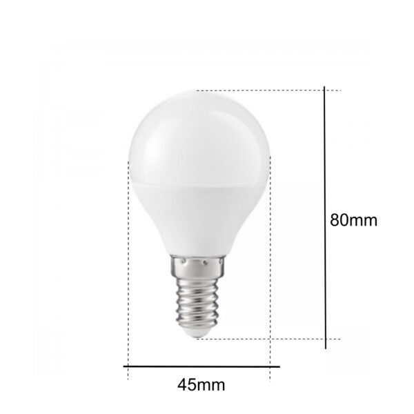 Lampadina LED E14 4W a sfera bianco naturale