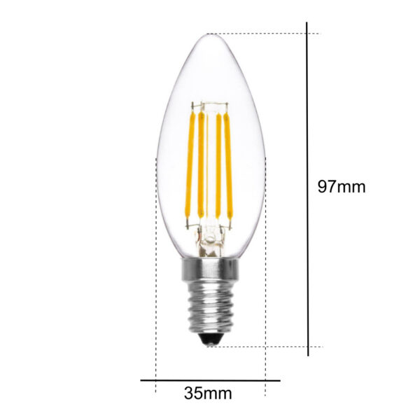 Lampadina LED filamento E14 4W a oliva bianco naturale