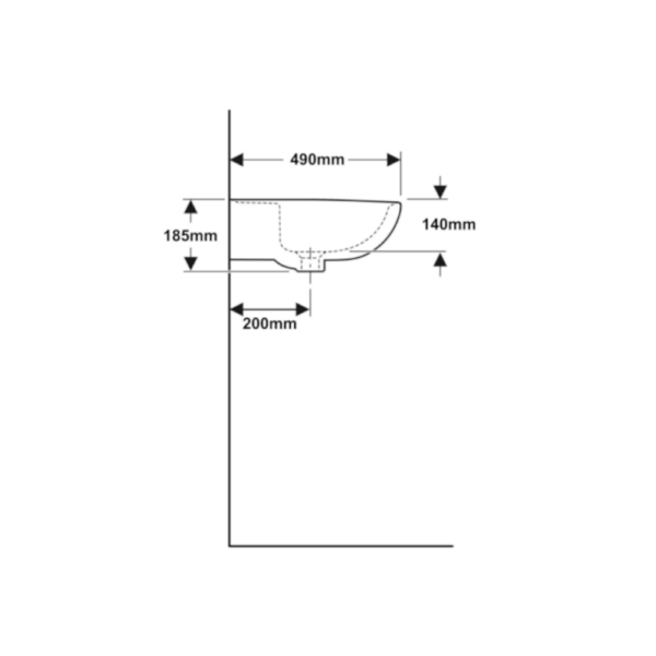 Lavabo GEBERIT Bianco Colibrì 650mm