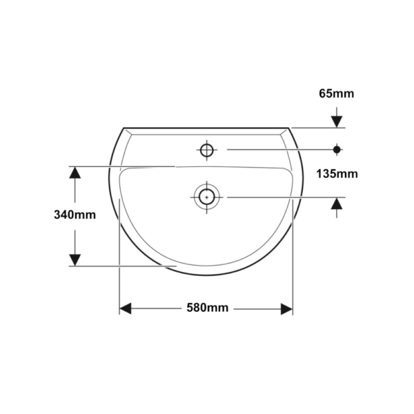 Lavabo GEBERIT Bianco Colibrì 650mm